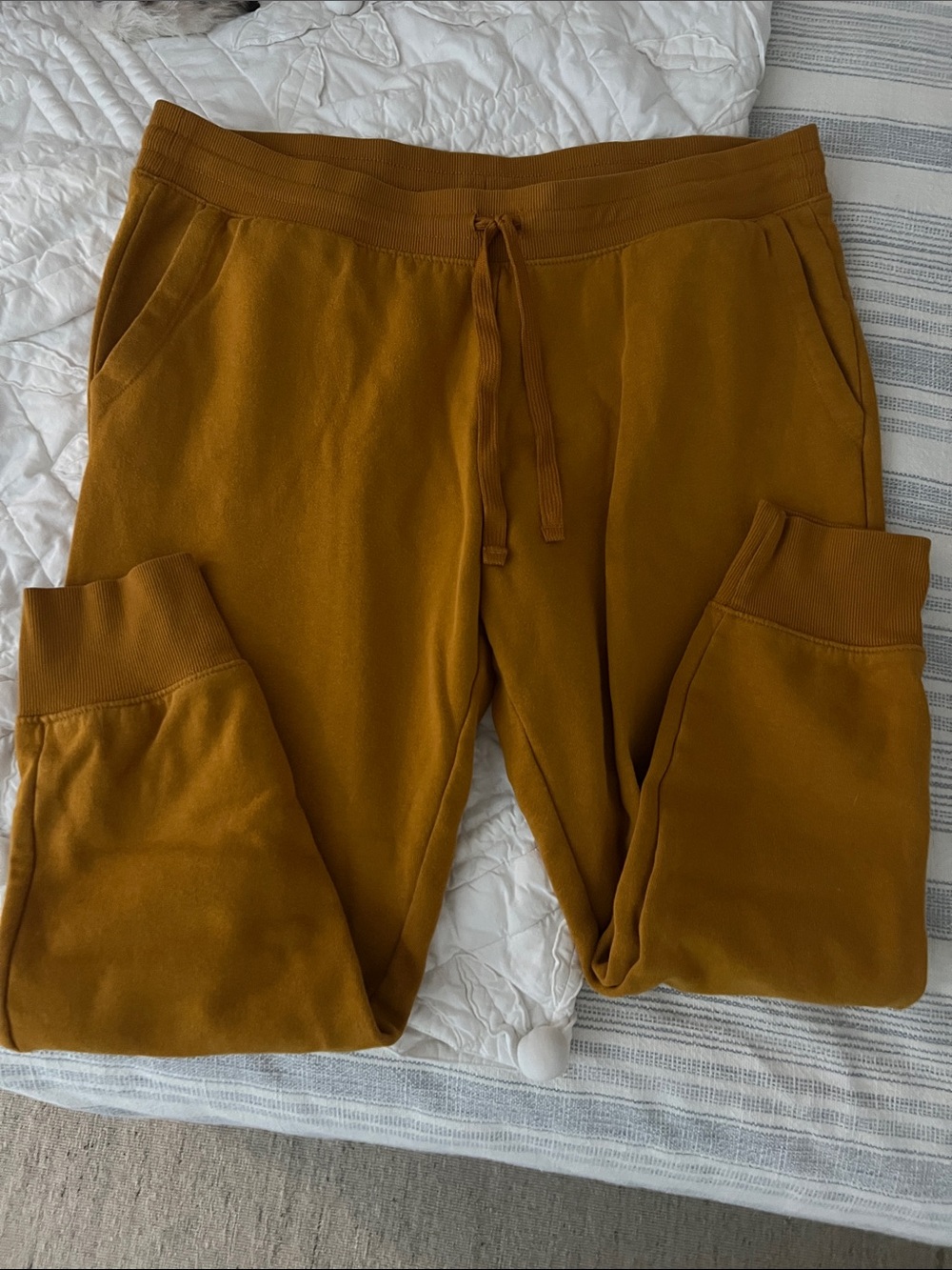 Women’s Drawstring Jogger Pants - Mustard Brown